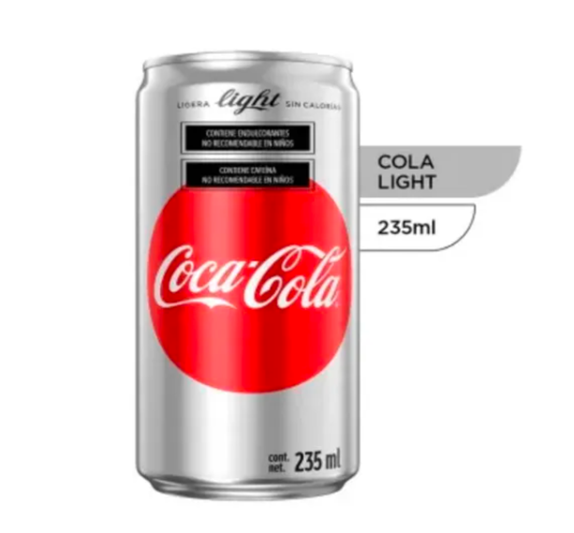 Coca Cola Light, Lata 235 Mililitros, 1D04AL1