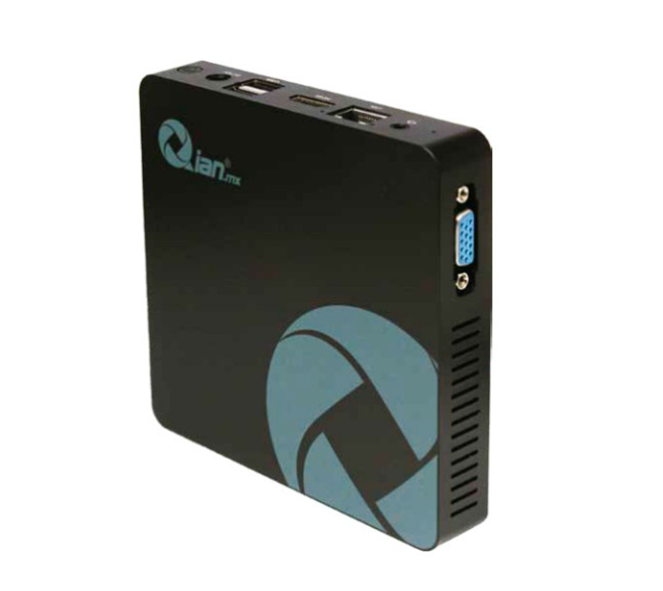 Mini PC Modelo XIAO, Intel Celeron N3060, RAM 4GB, SSD 64GB M.2, Intel Graphics Core, No DVD, Win 10 Pro  QIAN QMX-42902W