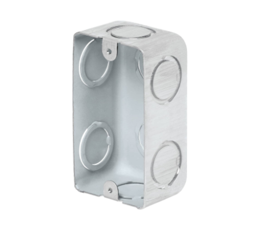 Caja de Pared Tipo Chalupa, VOLTECK, Rectangular (2"x4"), Profundidad 4.79 Cms, Acero Galvanizado, TRUPER CCH-2X4