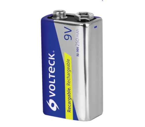 Pila Recargable VOLTECK, Tamaño 9V, Voltaje 9V, Capacidad 250 mAh,  TRUPER RE-9V2