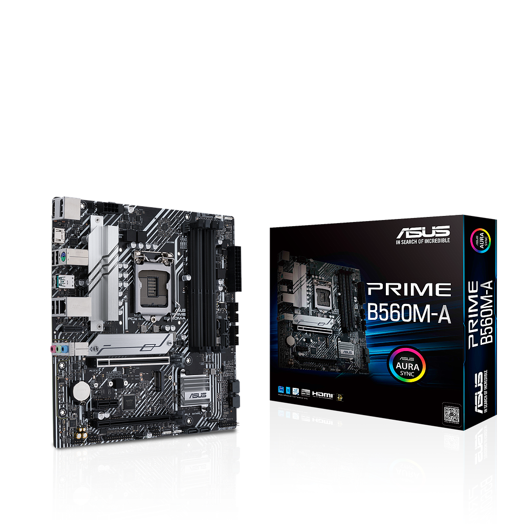 Tarjeta Madre (Mobo) B560M-A, LGA 1200 (11va y 10ma Generación), 4x DDR4, HD Audio, LAN Gigabit, USB 3.2, SATA 3.0, ATX, ASUS 90MB17A0-M0AAY0