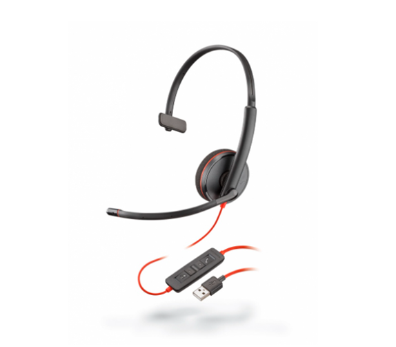 Audífonos Tipo Diadema Monoaural con Micrófono  Blackwire C3210, Respuesta de Frecuencia 20Hz-20,000Hz, USB tipo A, Color Negro, POLY 209744-101