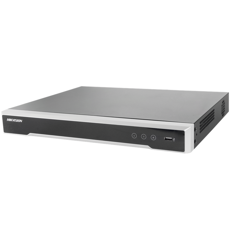 NVR 12 MP(4K), 32 Canales, 16 Puertos PoE+, Hik-Connect, 2 Bahías HDD, Switch PoE 300 Metros, HDMI en 4K, Soporta POS, HIKVISION DS-7632NI-I2/16P