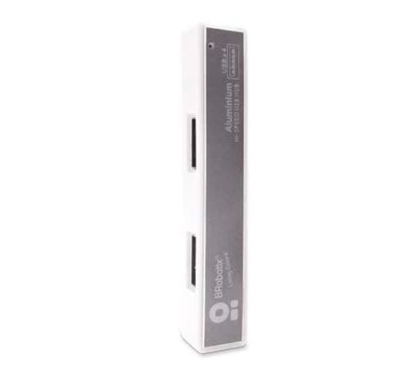 Adaptador USB 2.0 (HUB), 4 x USB 2.0, Hasta 480 Mbit/s, Color Plata, BROBOTIX 180727-5