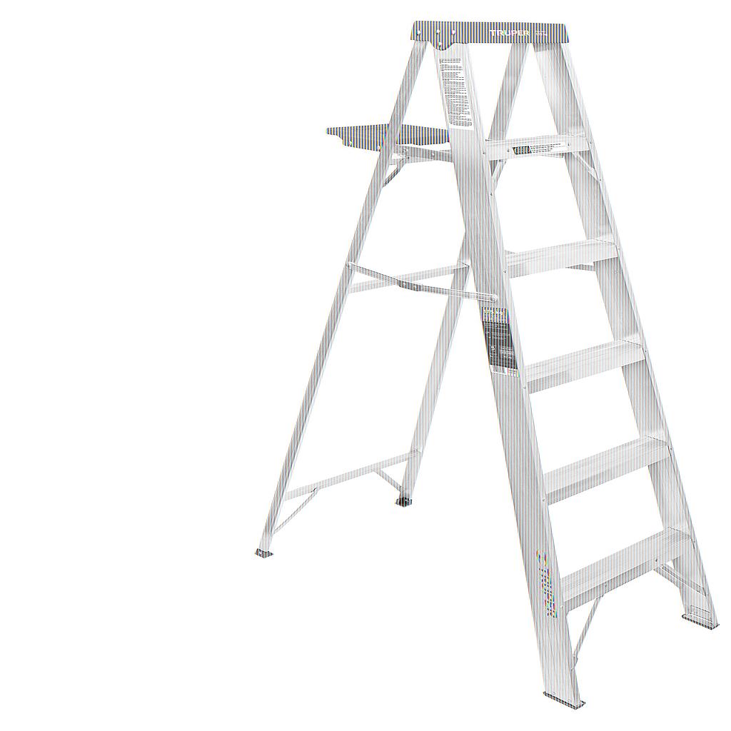 Escalera de 9 Peldaños, Tipo Tijera, con Bandeja, 175 kg Tipo II, Peso 10.7kg, Alcance Max. 4.2m, TRUPER  EST-29