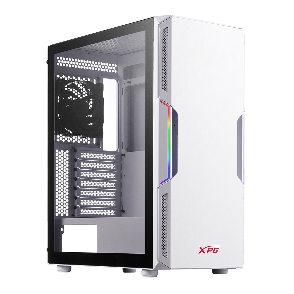 Gabinete Gamer XPG STARKER, Media Torre, Panel Lateral Izquierdo de Cristal Templado, 2 Ventiladores, Iluminación ARGB, Sin Fuente de Poder, Color Blanco, ADATA STARKER-WHCWW