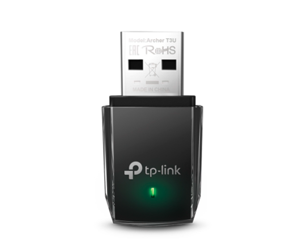 Adaptador USB - WiFi, AC1300 Doble Banda (Hasta 867 Mbps), Color Negro, TP-LINK ARCHER T3U