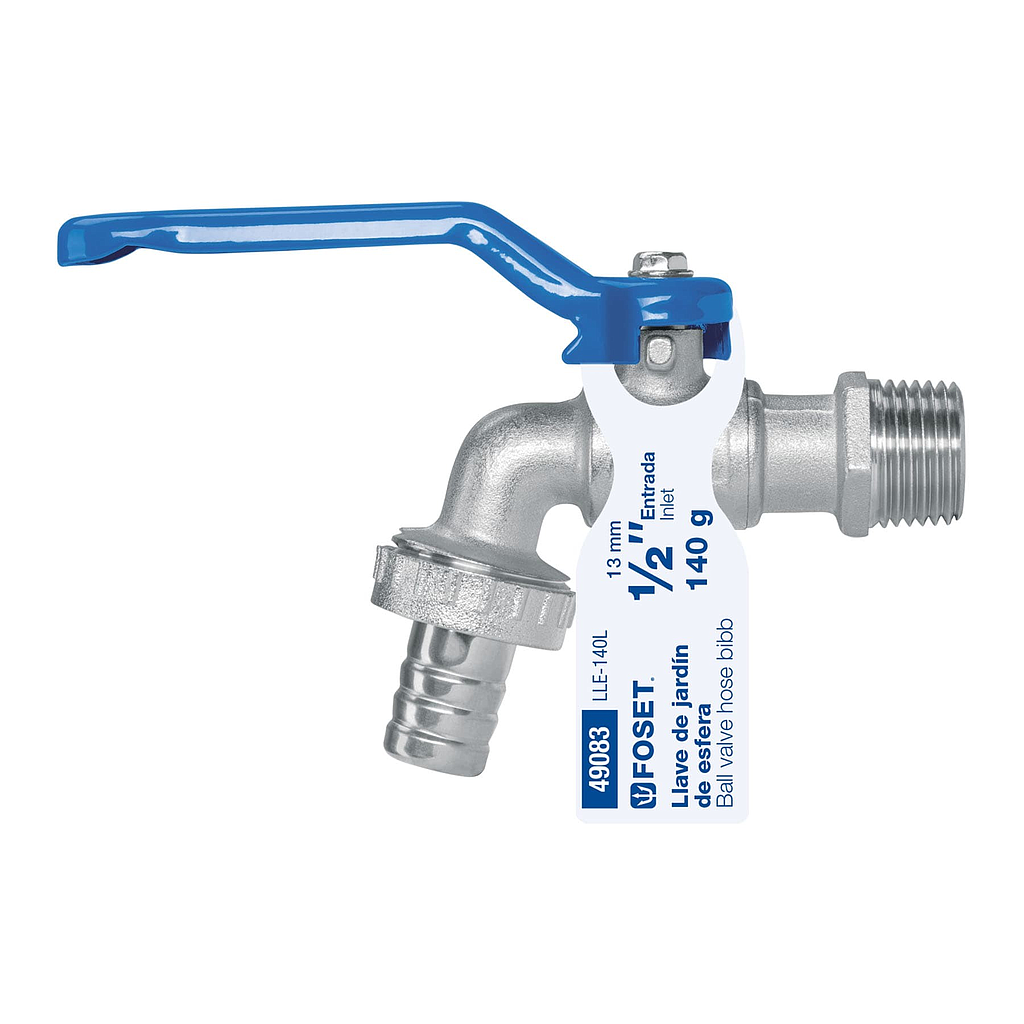 Llave de Esfera FOSET, de Latón, 140 gr, Entrada 1/2", TRUPER LLE-140L