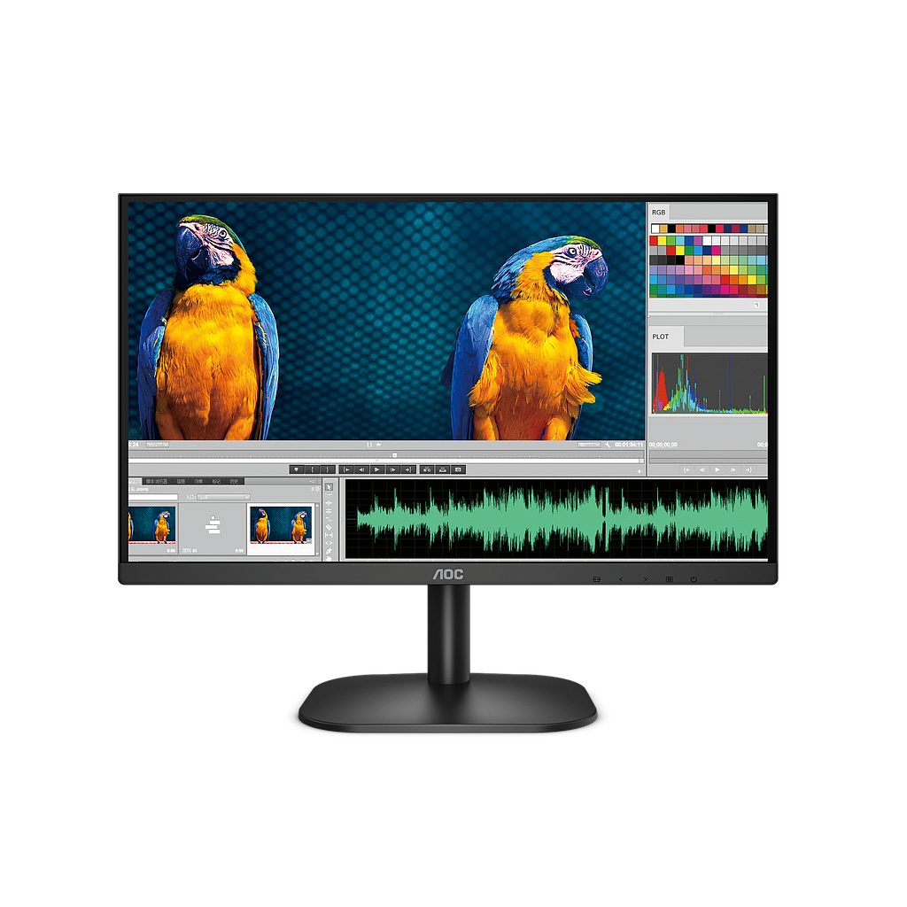 Monitor LED 23.8" VA, Full HD (1920 x 1080@75Hz), 6 ms, VGA / HDMI, FlickerFree, AOC 24B2XHM