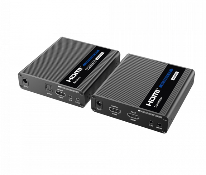 Kit Extensor HDMI Punto a Punto ipcolor @ 70 Metros, 4K @ 60 Hz, HDR, Latencia Cero con IR Bidireccional, EPCOM TITANIUM TT-676E