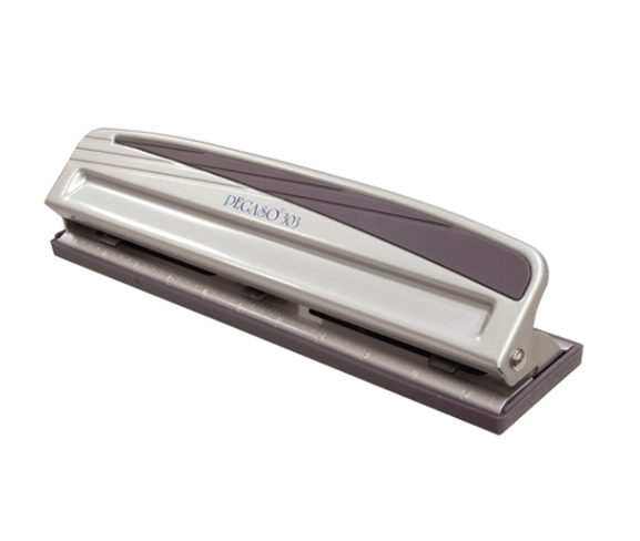 Perforadora Modelo Pegaso 303 Triple, Lámina de Acero, Tres Perforaciones, Para Trabajos Sencillos, Con Dados Ajustables, AZOR 303