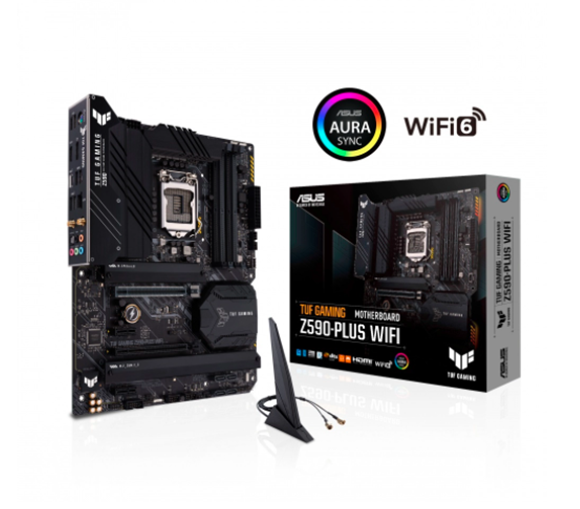 Tarjeta Madre (Mobo) TUF GAMING Z590-PLUS WIFI, Chipset Intel Z590, Para Intel 11va/10ma Gen, Socket 1200, 4xDDR4, Audio HD, WLAN / LAN, USB 3.1, SATA 3.0, M.2, ATX, PCIE4.0/PCIE3.0, ASUS 90MB16C0-MVAAY0