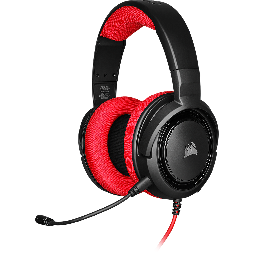 Audífonos con Micrófono Gamer HS35 Stereo, Alámbrico 3.5mm, Longitud del Cable 1.1 Metros, Color Negro / Rojo, CORSAIR CA-9011198-NA