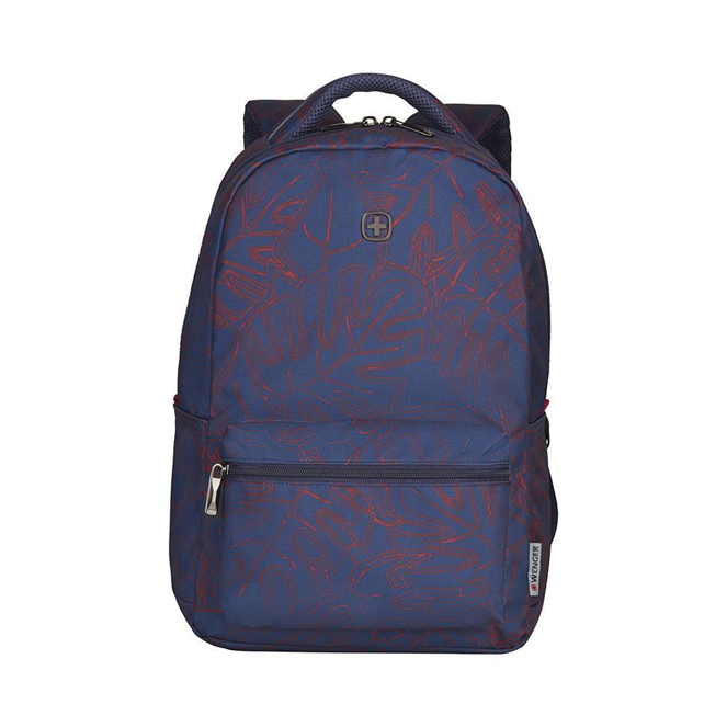 BackPack (Mochila) de Poliéster SWISS GEAR Print, Para Laptops Hasta 16”, Tecnología Air Flow, Color Azul/Rojo, WENGER 606467