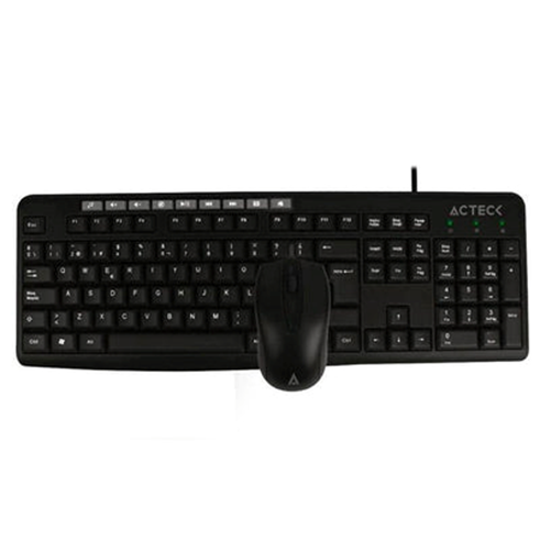 Kit de Teclado y Ratón (Mouse) K400, Alámbrico, USB, Color Negro, (Español), ACTECK AC-929813