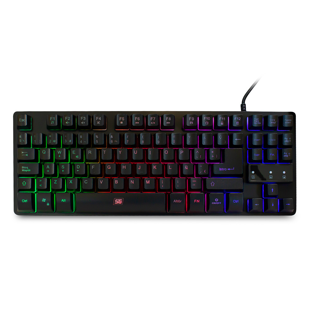 Teclado Gamer Start The Game, TenKeyless, Alámbrico (USB), Anti-ghosting, Longitud del Cable 1.60 Metros, Iluminación Rainbow, VORAGO KB-503