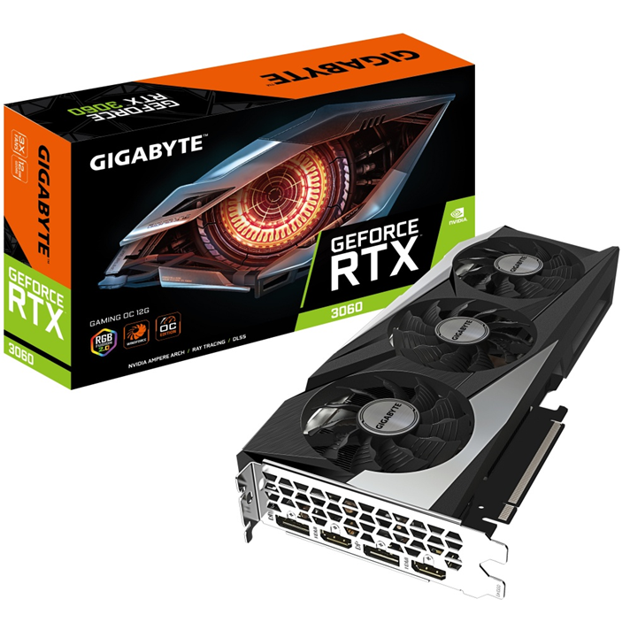 Tarjeta de Video NVIDIA GeForce RTX 3060, 12GB GDDR6, 2xHDMI, 2xDP, PCI Exp x16 4.0, 192 Bit, GIGABYTE GV-N3060GAMING OC-12GD