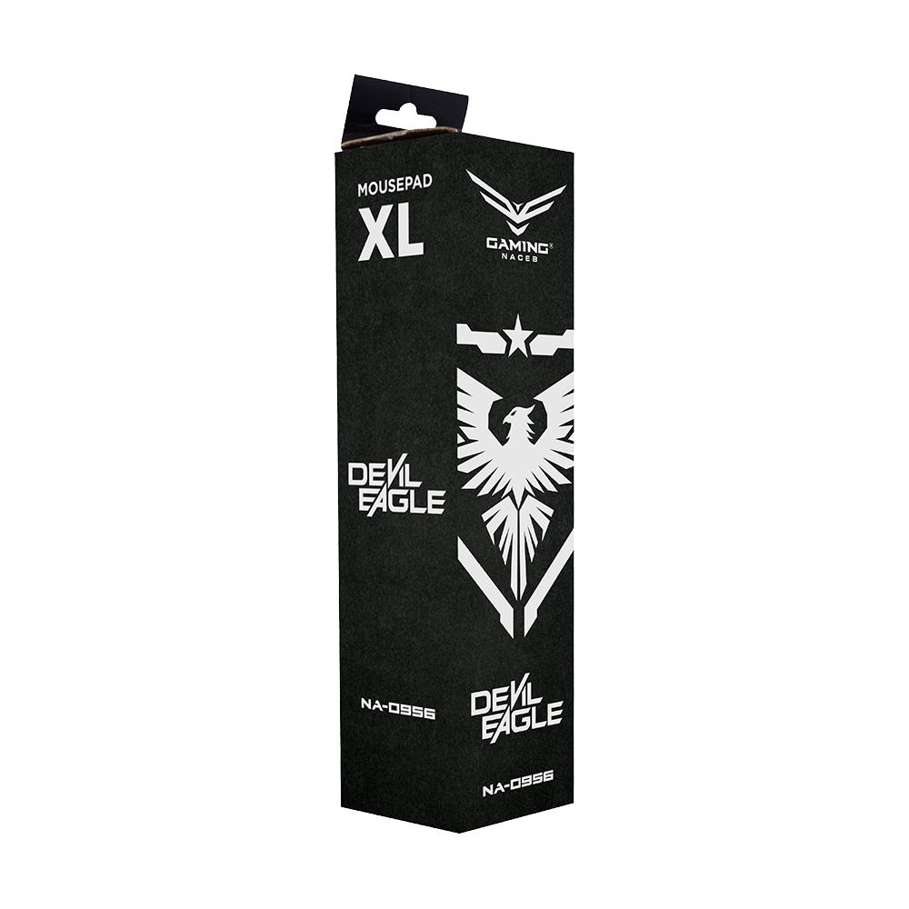 MousePad Gaming XL Devil Eagle, 30cm x 80cm, Color Negro, NACEB NA-0956