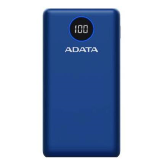 Power Bank (Cargador Portátil), 2 x USB (H) 1x USB-C (H), Capacidad: 20,000 mAh, Color Azul, ADATA AP20000QCD-DGT-CDB