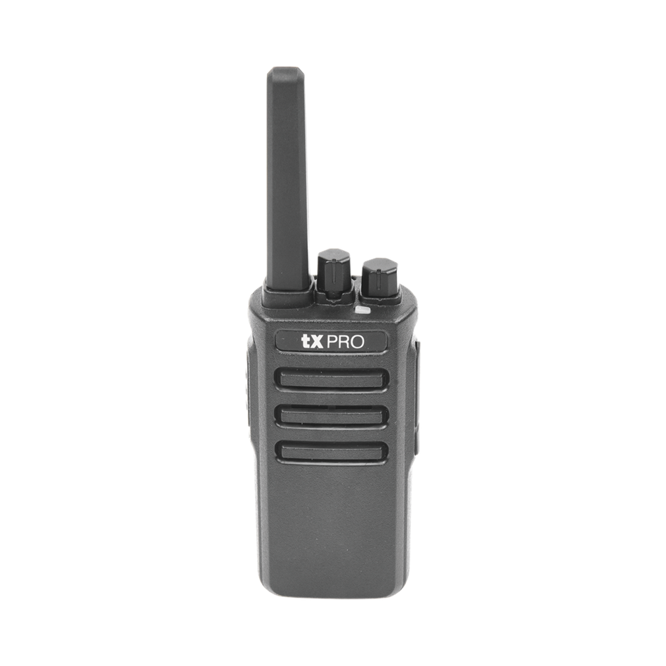 Radio Portátil VHF, Potencia 5W de Potencia, Scrambler de Voz, Alta Cobertura, 136 - 174 MHz, Incluye Cargador, Batería y  Antena, TXPRO TX-500