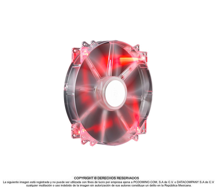 Ventilador MegaFlow, Led Rojo, 200mm, Conector 4 Pines, COOLER MASTER R4-LUS-07AR-GP