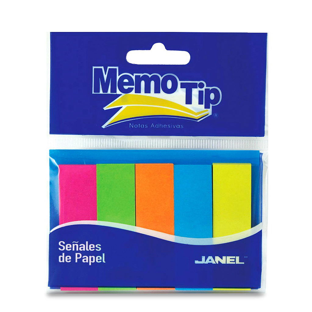 Banderitas Señales Neón Plástico, 1/2"X1.69" C/5 Tiras, JANEL 6570516795