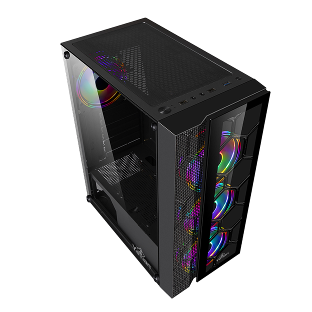 Gabinete Gamer YEYIAN Modelo RAPTURE 2500, Midi Tower, ATX/Micro ATX/Mini-ATX, USB 2.0/3.0, sin Fuente, Color Negro, QIAN YCH-7S3V-01BK