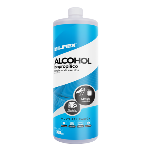 Alcohol Isopropílico, Contenido 1,000 ml (Botella 1 Litro), 100% Flamable, SILIMEX ALCOHOLISO1000