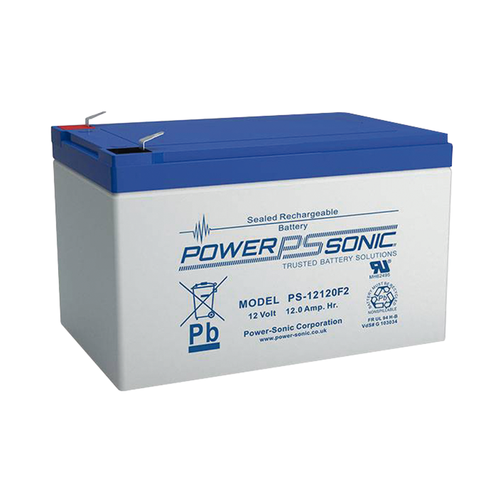 Batería de Remplazo para No Break - UPS / Control de Acceso / Sistemas de Detección de Incendio / CCTV, Color Blanco / Azul, 12V, 12A, POWER SONIC PS-12120-F2