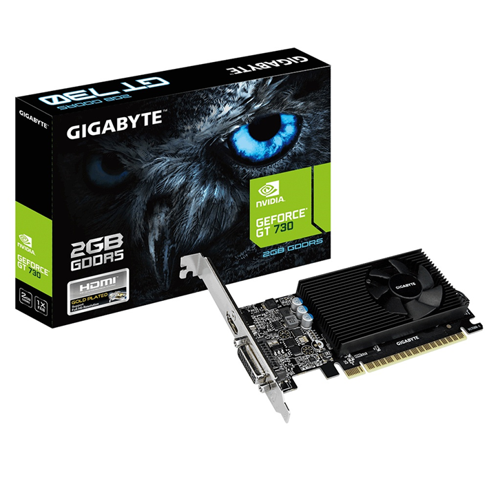 Tarjeta de Video NVIDIA GeForce GT 730, 2GB GDDR5, 1xHDMI, 1xDVI-I, PCI Express 2.0, GIGABYTE GV-N730D5-2GL