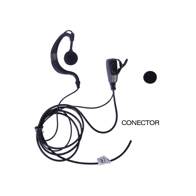 Audífono Ajustable al Oído con Micrófono de Solapa para Radios txPRO, Color Negro, TXPRO TXEHK