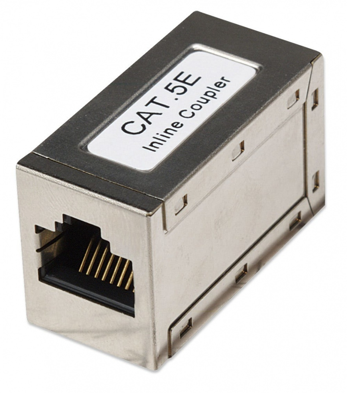 Cople Modular Metálico en Línea, Cat5e, RJ-45, UTP FTP, 8P8C Hembra a 8P8C Hembra, Color Plata, INTELLINET 504768