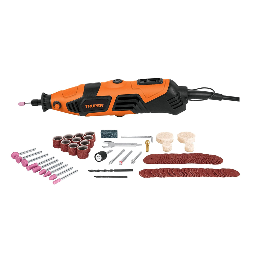 Herramienta Rotativa Profesional 150W, con 97 Accesorios, TRUPER MOTO-A2