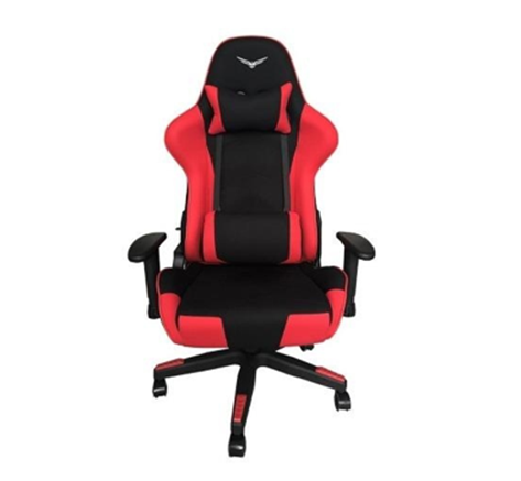 Silla Gamer Modelo Falcon, Reclinable, Soporte Cervical y Lumbar, Color Negro / Rojo, Max. 120 Kg, NACEB NA-0940R