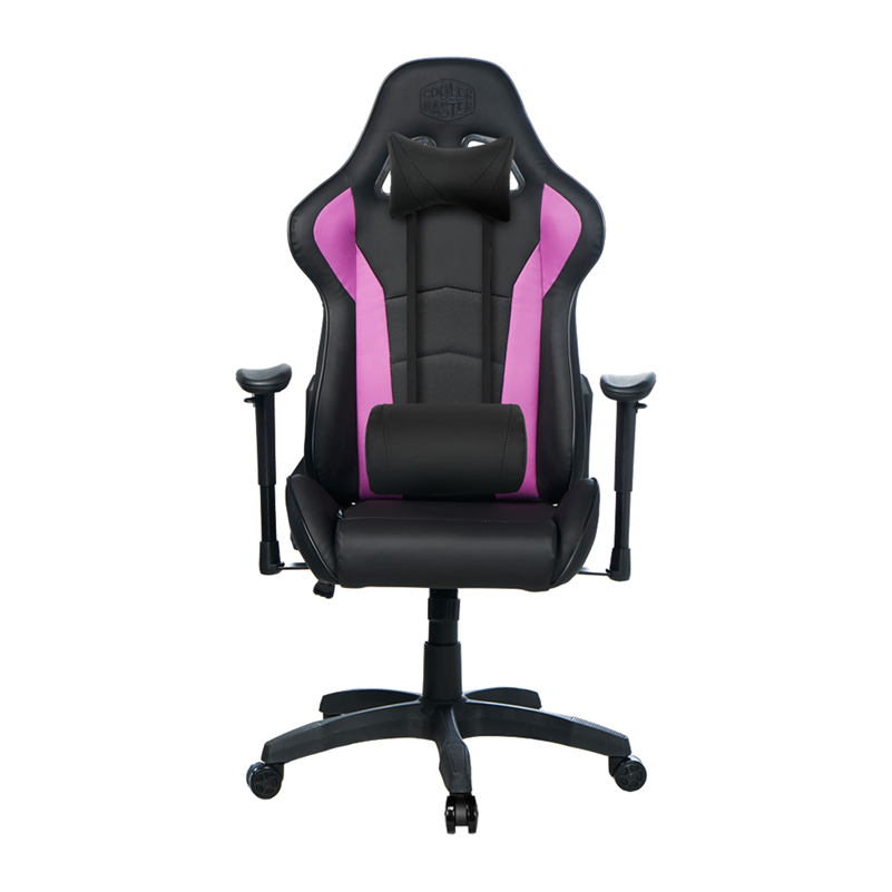 Silla Gamer Ergonómica Caliber R1, Reclinable, C/ Soporte Cervical y Lumbar, Color Negro / Morado, Max. 150 Kg, COOLER MASTER CMI-GCR1-2018US