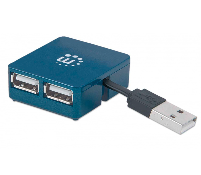 Adaptador USB 2.0 (HUB), 4 x USB 2.0, Hasta 480 Mbps, MANHATTAN 160605