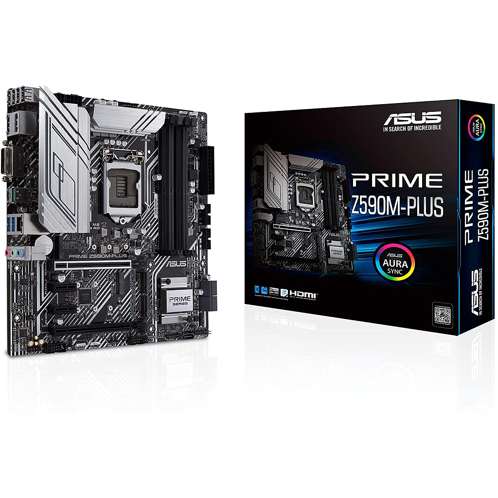 Tarjeta Madre (Motherboard) PRIME Z590M-PLUS, Socket LGA 1200 (11va y 10ma Generación), Micro ATX, 4x DDR4 (128GB Max), ASUS PRIME  PRIME Z590M-PLUS