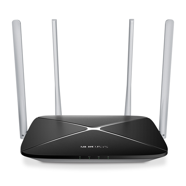 Router Inalámbrico AC1200, Doble Banda, Hasta 1,200 Mbps, 4 Antenas, 4 Puertos LAN 10/100Mbps, 1 Puerto WAN 10/100Mbps, MERCUSYS AC12