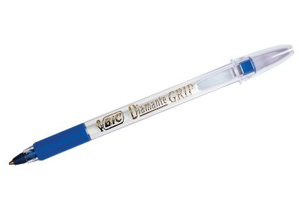 Pluma (Bolígrafo), Modelo Diamante Grip, Color Azul, Punto Grueso (1.2 Milímetros), BIC MSDG-11A