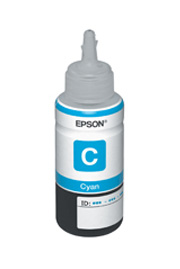 Botella de Tinta Original T664 Color Cian 70ml Rendimiento Aprox. 6,500 páginas, EPSON T664220-AL