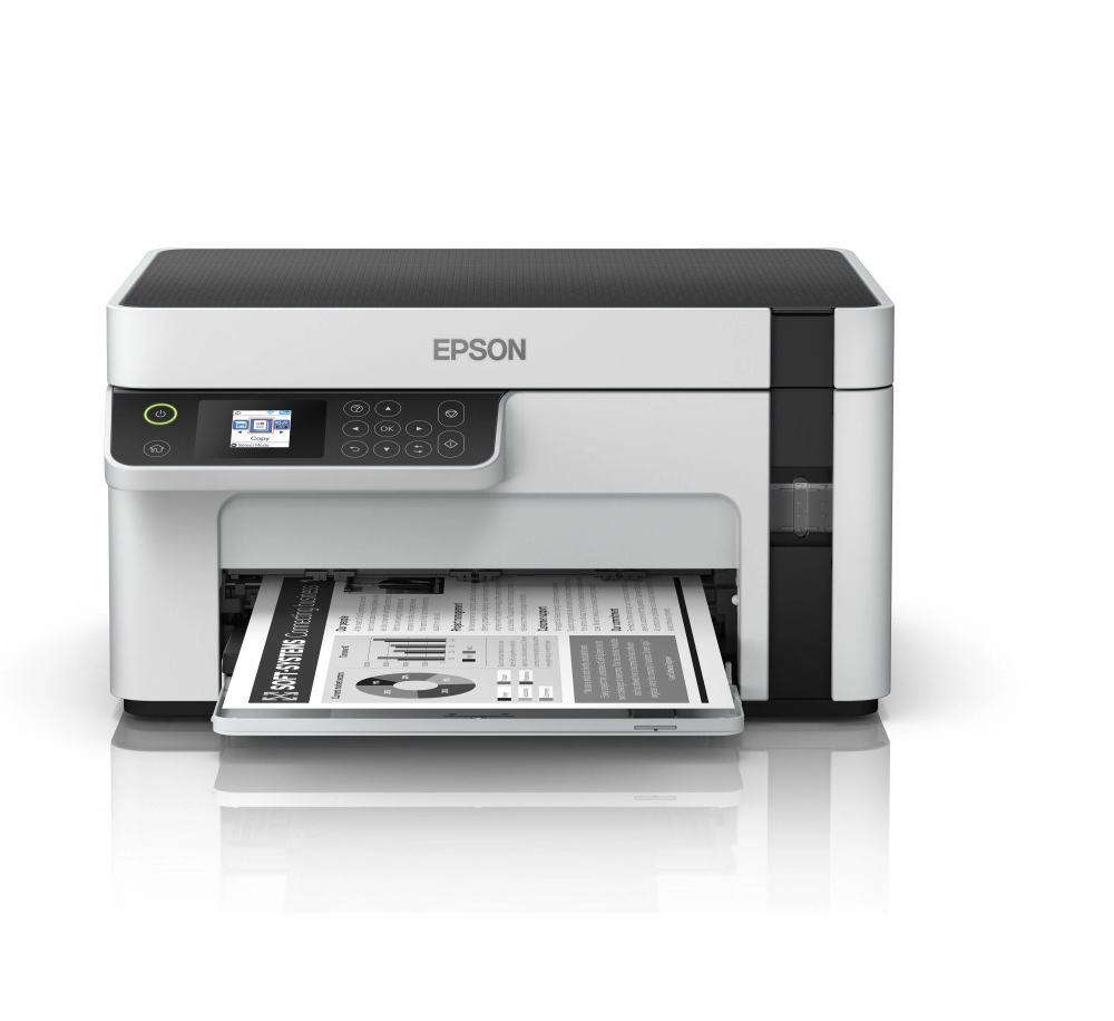 Impresora Multifuncional de Inyección de Tinta EcoTank M2120, Impresión Blanco y Negro, Impresora, Copiadora y Escáner, Sistema de Tanques de Tinta, Wi-Fi, USB, EPSON C11CJ18301