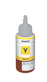 Botella de Tinta Original  T664 Color Amarillo 70ml Rendimiento Aprox. 6,500 páginas, EPSON T664420-AL