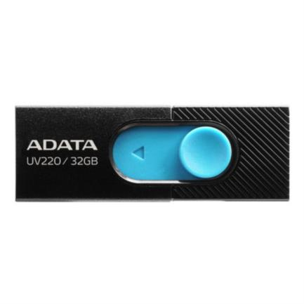 Memoria Flash USB 2.0, Modelo UV220, Capacidad 32GB, Color Negro / Azul, ADATA AUV220-32G-RBKBL