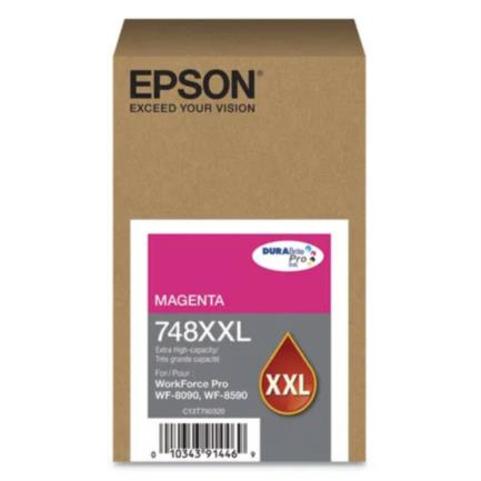 Cartucho de Tinta Original T748XXL, Capacidad Extra Alta, Rendimiento Aprox. 7,000 Páginas, Para WF-6090/WF-6590, Color Amarillo, EPSON T748XXL320-AL