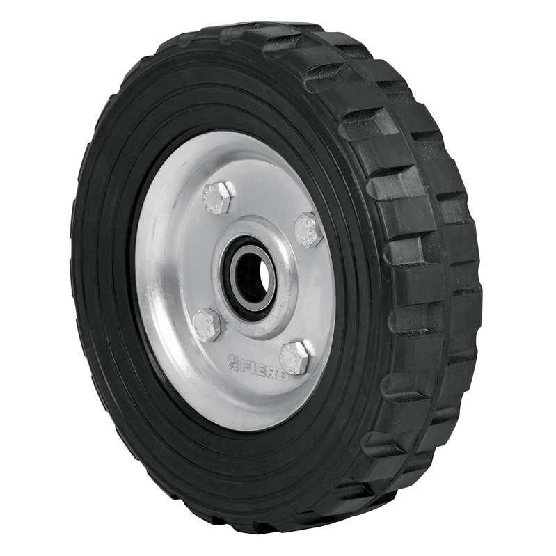 Rueda Pretul, Hule Sólido 7" para Diablo, un Balero, TRUPER RD-71