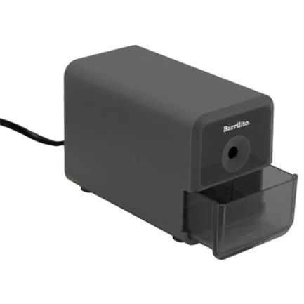 Sacapuntas Eléctrico, 1 Orificio, Color Negro, con Deposito de Basura, BARRILITO 860