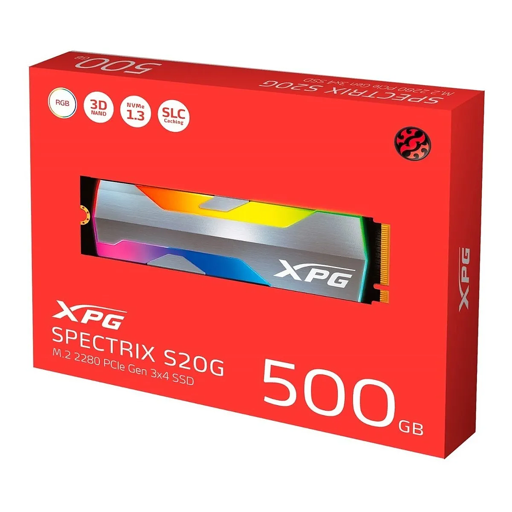 Unidad de Estado Sólido (SSD) XPG SPECTRIX S20G de 500GB, M.2 NVMe PCIe, ADATA ASPECTRIXS20G-500G-C