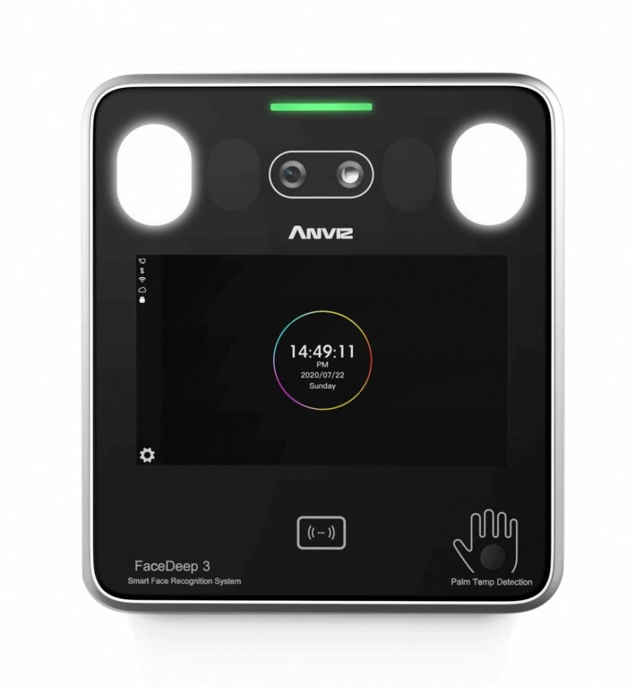 Control de Acceso Biométrico Facial con Detección de Cubrebocas y Módulo Termográfico para Mano, 6,000 Usuarios, 6,000 RFID, 100,000 Registros, Módulo WIFI y Conexión a la Nube, ANVIZ AN-FACEDEEP3IRT