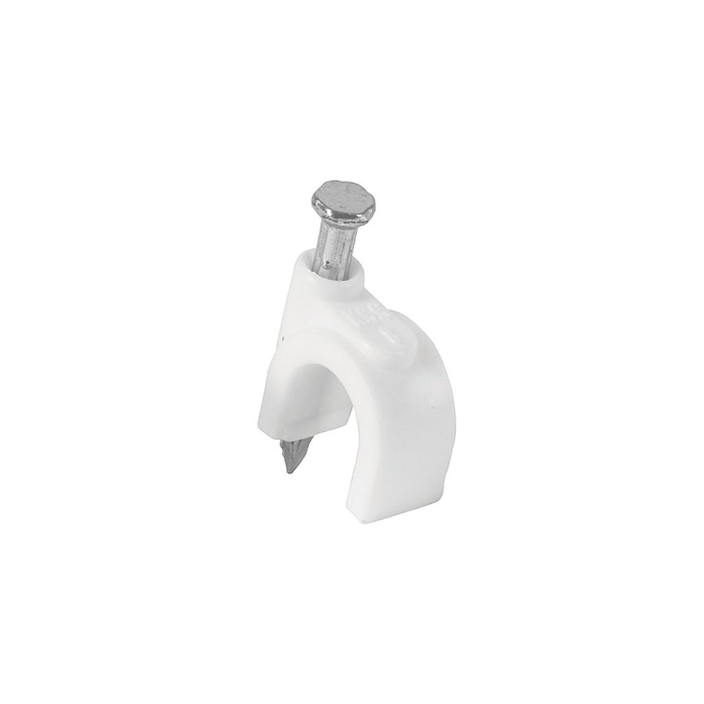 Grapa para Cable Redondo, 6 mm, Blanca, Bolsa de 500 Piezas, TRUPER GCU-6BG