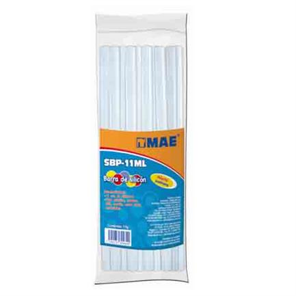 Silicón en Barra Premium, Grande 11mm, Transparente, Bolsa 1 Kg, MAE SBP-11ML